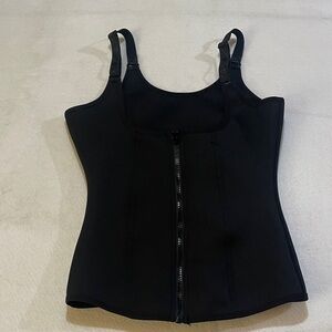 Black Women's Bodysuit Top size large girdle compression top